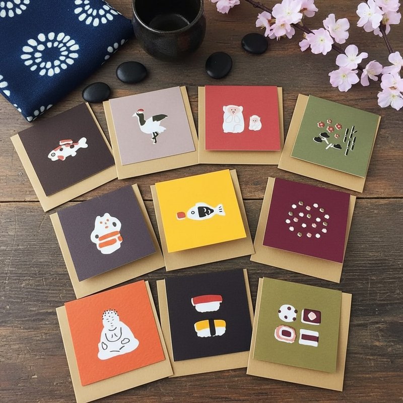 悠闲“一句话”卡片（附信封） 划算10张组 - 卡片/明信片 - 纸 