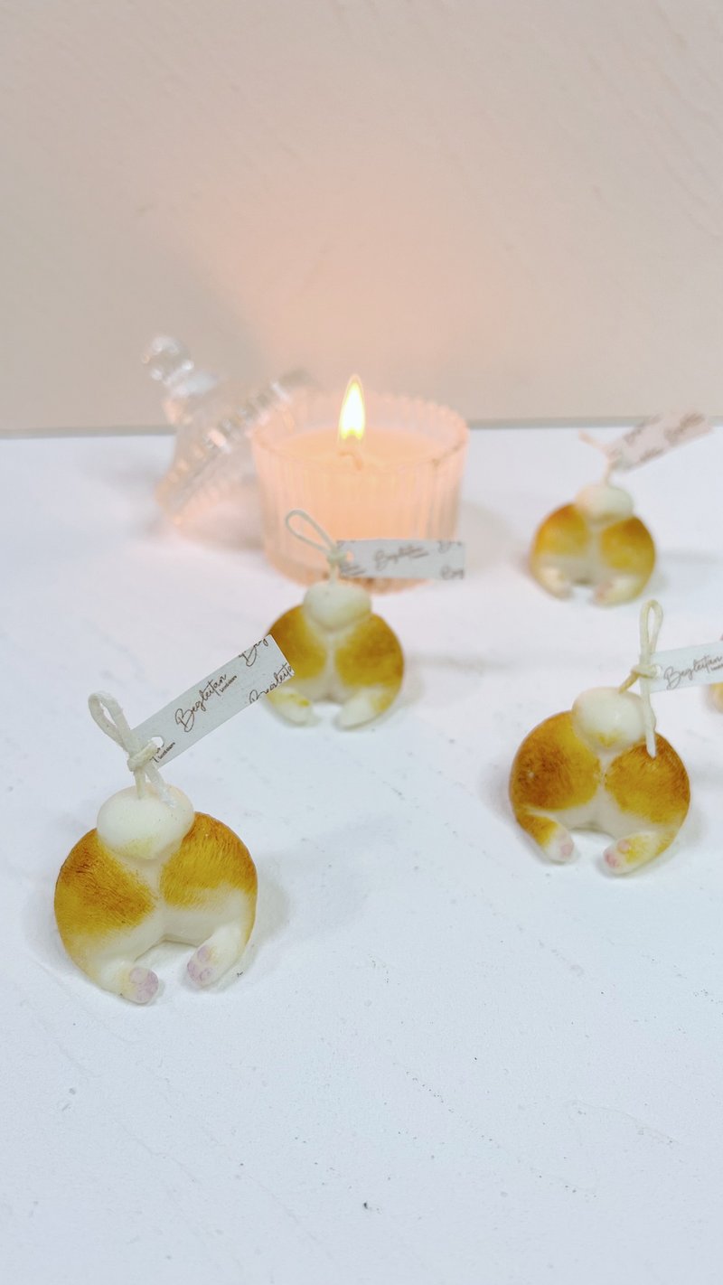 哥基狗臀部香薰蜡烛 - 蜡烛/烛台 - 蜡 咖啡色