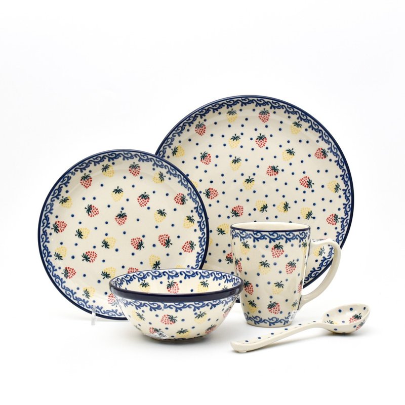 波兰手工陶圆盘5件组 - 盘子/餐盘/盘架 - 陶 