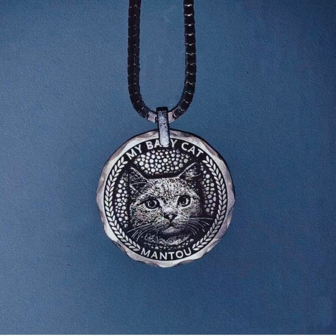 客制化毛小孩 纯银项链 猫狗画像 似颜绘 纪念 宠物大师级雕刻 - 项链 - 纯银 