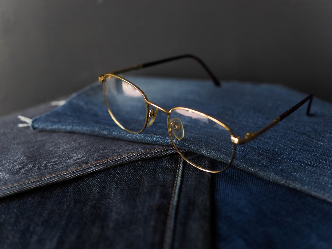 经典圆方框黄金琥珀镜脚金属镜框 古董眼镜 Japan/glasses - 眼镜/眼镜框 - 贵金属 金色
