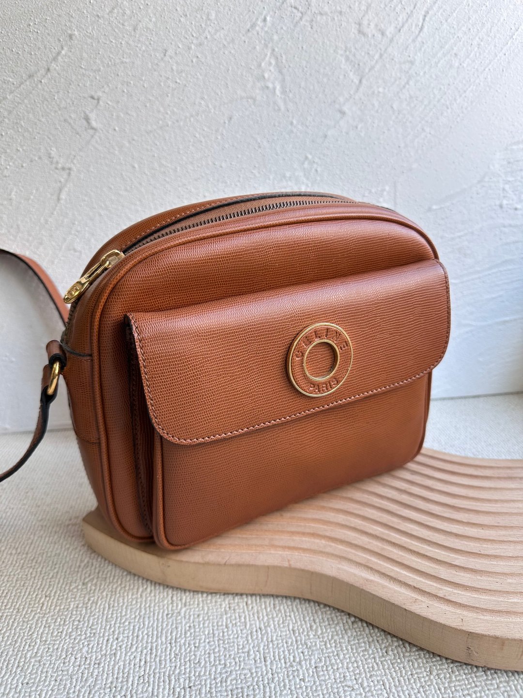 中古Vintage Celine 焦糖色圆环斜背包 - 侧背包/斜挎包 - 真皮 