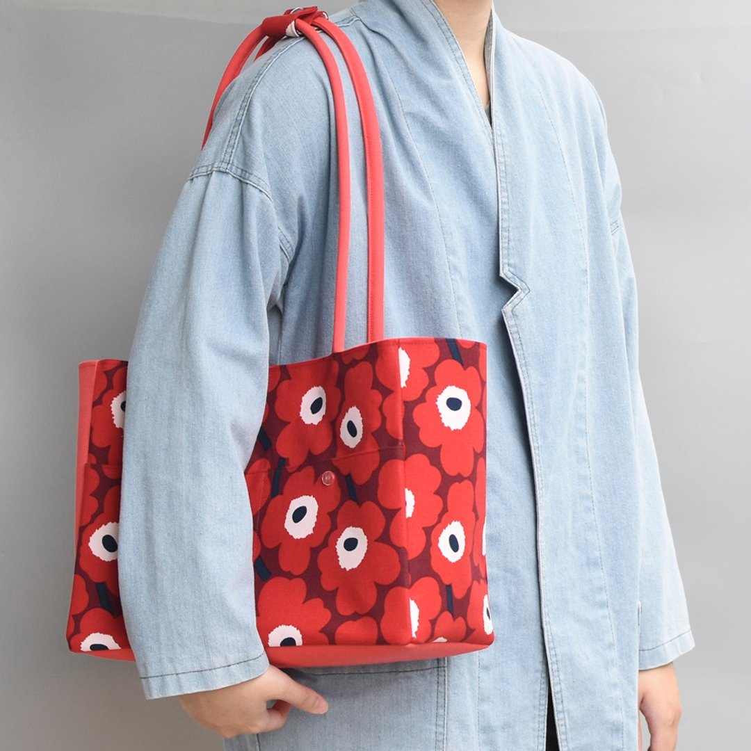SHORTPLUS with MARIMEKKO Fabric - 手提包/手提袋 - 棉 多色