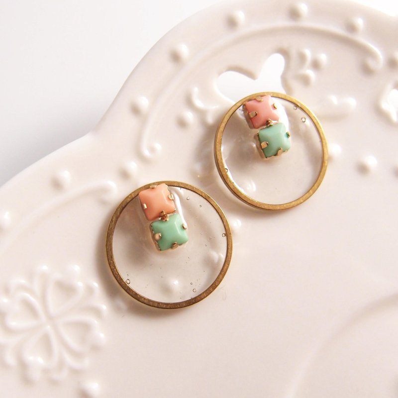 几何。粉嫩 -  夹式耳环 不锈钢耳针 硅胶耳针 - 岁末惊喜 - 耳环/耳夹 - 其他材质 多色