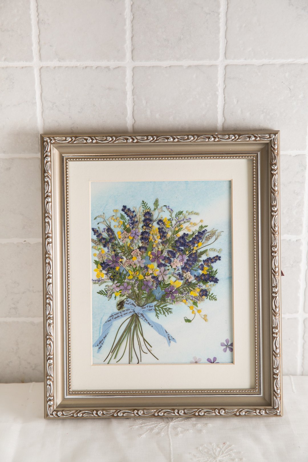 紫色浪漫押花花束 - 画框/相框 - 植物．花 紫色