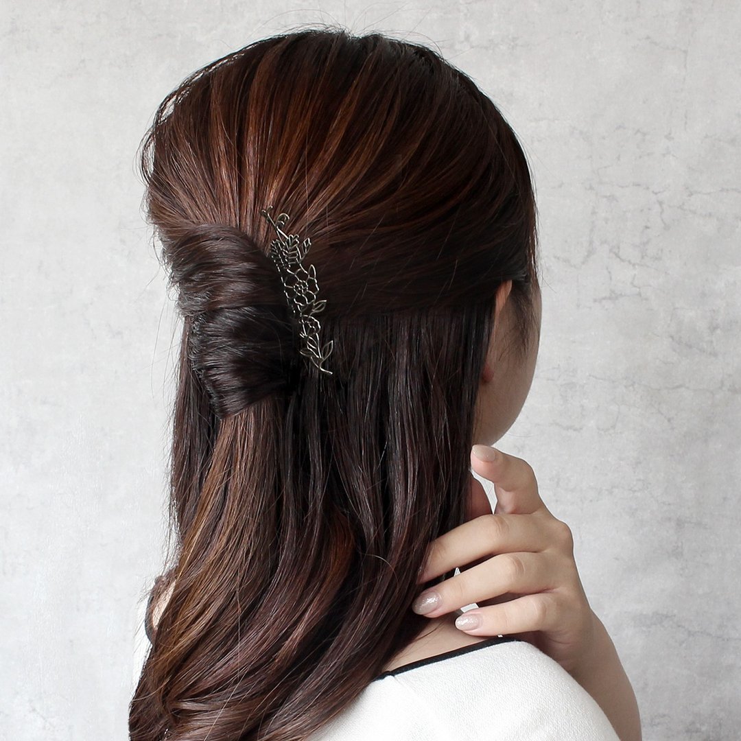 KANZASHI Comb 【Tiara comb / Botanical】 - 发饰 - 其他金属 银色
