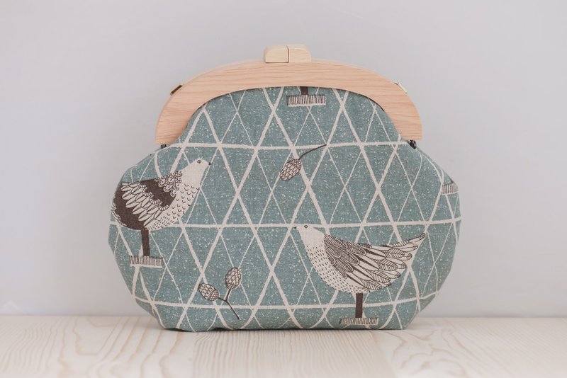 树与鸟-木口金包-复古斜背包-随身包-大 - 侧背包/斜挎包 - 棉．麻 绿色