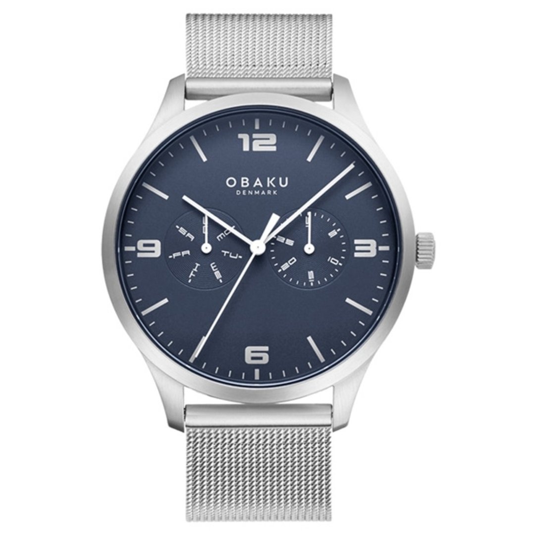 OBAKU 隽永时刻双眼经典腕表-星灿银x蓝 (V249GMCLMC) - 男表/中性表 - 不锈钢 银色