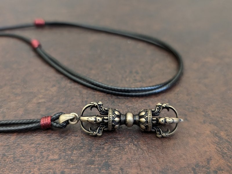 金属金剛杵吊飾藏傳佛教護身符號 - 项链 - 铜/黄铜 卡其色