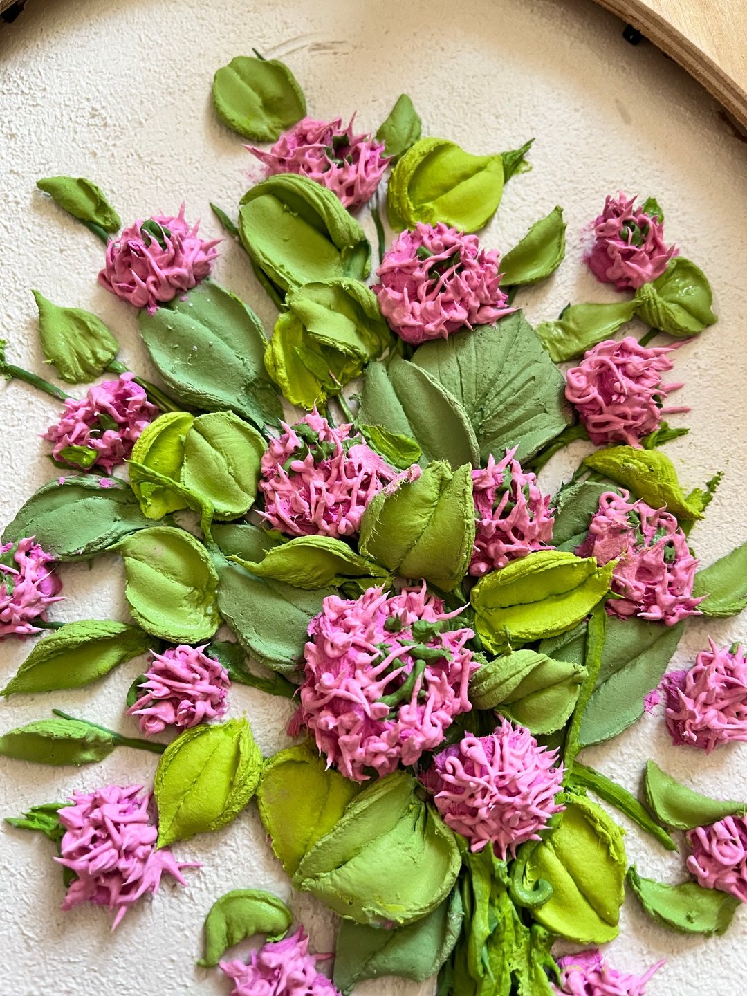 三叶草雕塑绘画野花绘画粉红色 3D 绘画花卉艺术品 - 墙贴/壁贴 - 其他材质 粉红色