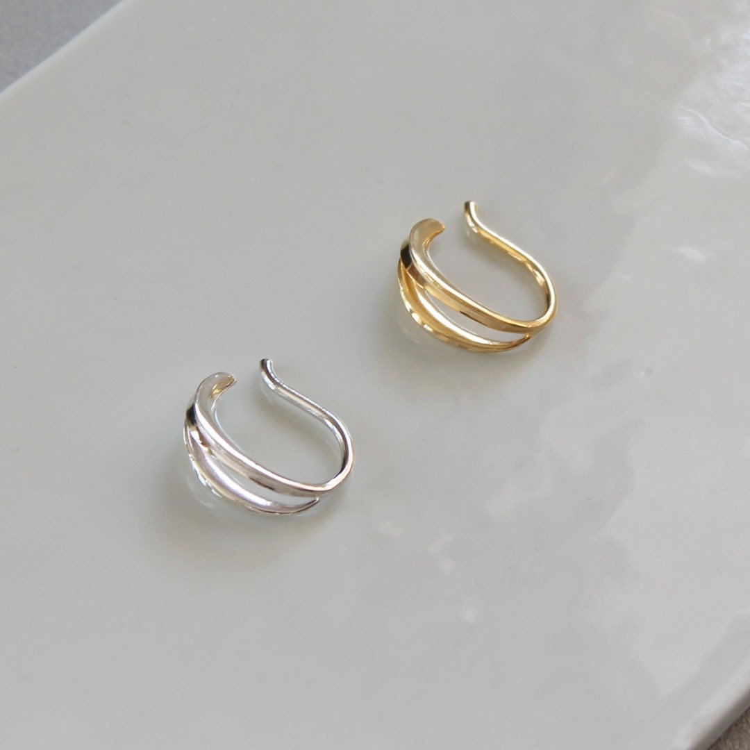 Grass ear cuff - 耳环/耳夹 - 纯银 银色
