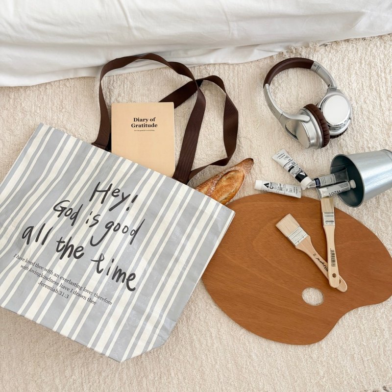 JIN CHA GOD-编织防水袋 Hey!God is good all the time/幸福小组 - 手提包/手提袋 - 聚酯纤维 