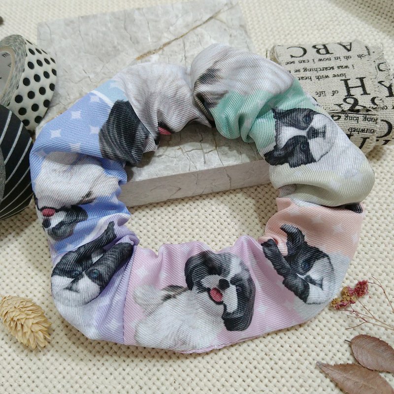 彩虹星芒_西施-黑白_马尾发带-大肠发圈 - 发饰 - 聚酯纤维 