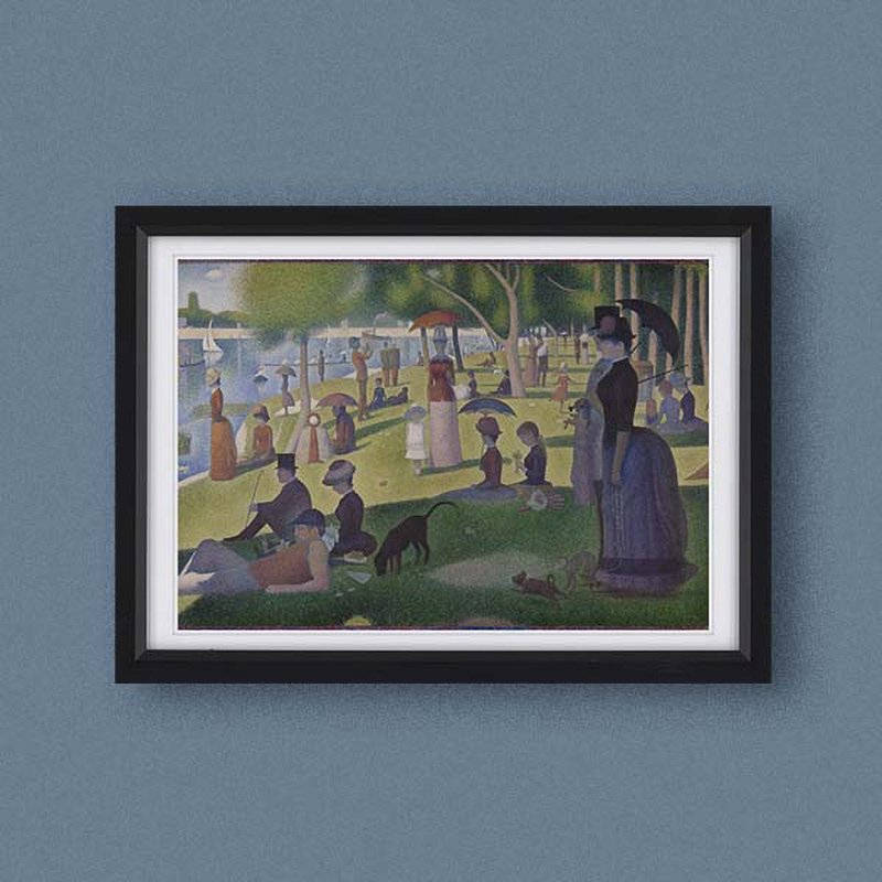 【 世界名作小框画 】秀拉・大碗岛的星期天下午 - 海报/装饰画/版画 - 纸 多色