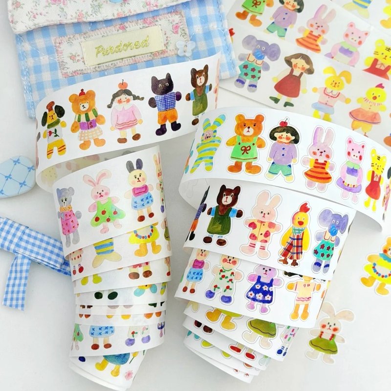 娃娃屋 童画マグ PET 和紙膠帶 (kiss-cut) - 纸胶带 - 其他材质 多色