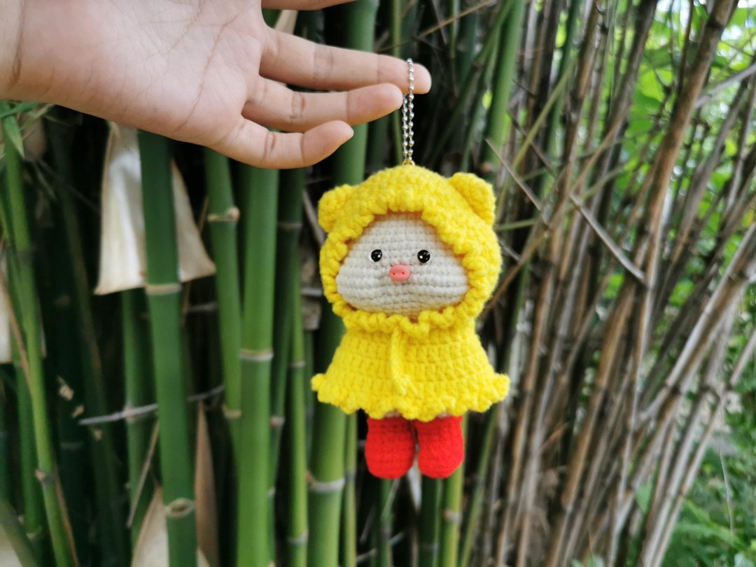 小猪钥匙圈 - 其他 - 聚酯纤维 黄色