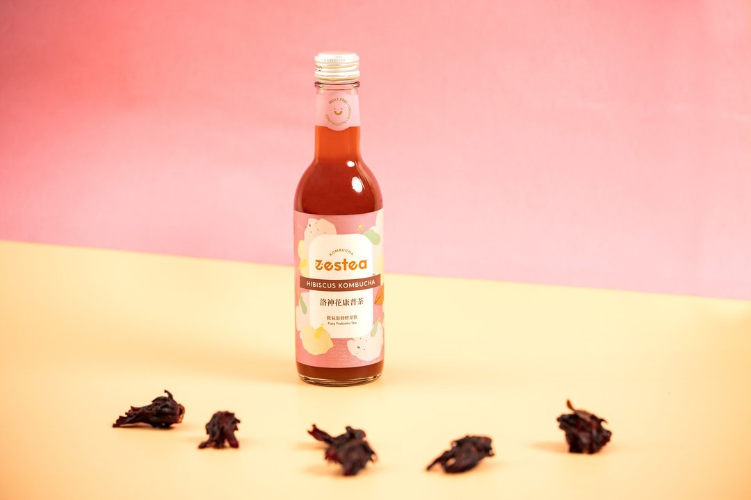 Zestea洛神花康普茶 300ML*12瓶 (无添加、富含益生菌) - 茶 - 新鲜食材 