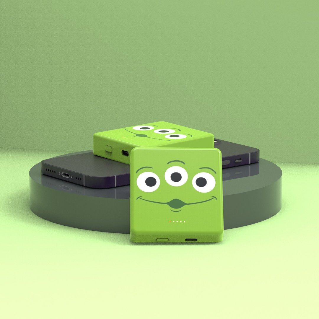 【限量】 迪士尼 Toy Story 8000mAh 磁吸式行动充电 - 三眼仔 - 充电宝/传输线 - 塑料 绿色