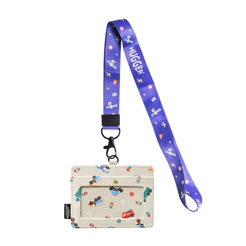 HUGGER 识别证件套/悠游卡夹-附颈挂绳 (汽车消防车)儿童背包同款 - 证件套/卡套 - 尼龙 卡其色