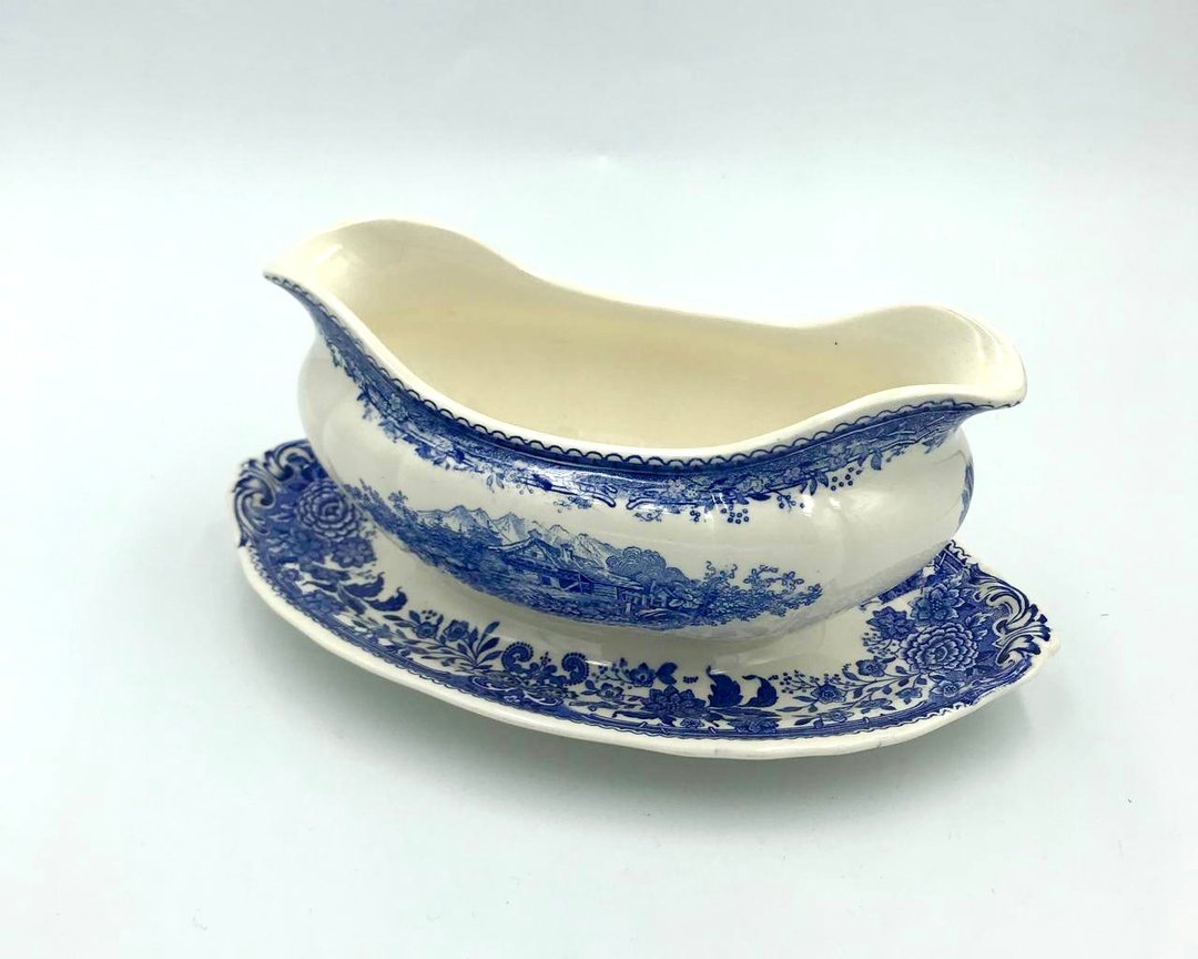 Villeroy and Boch 蓝色布尔根兰肉汁船 - 花瓶/陶器 - 瓷 蓝色