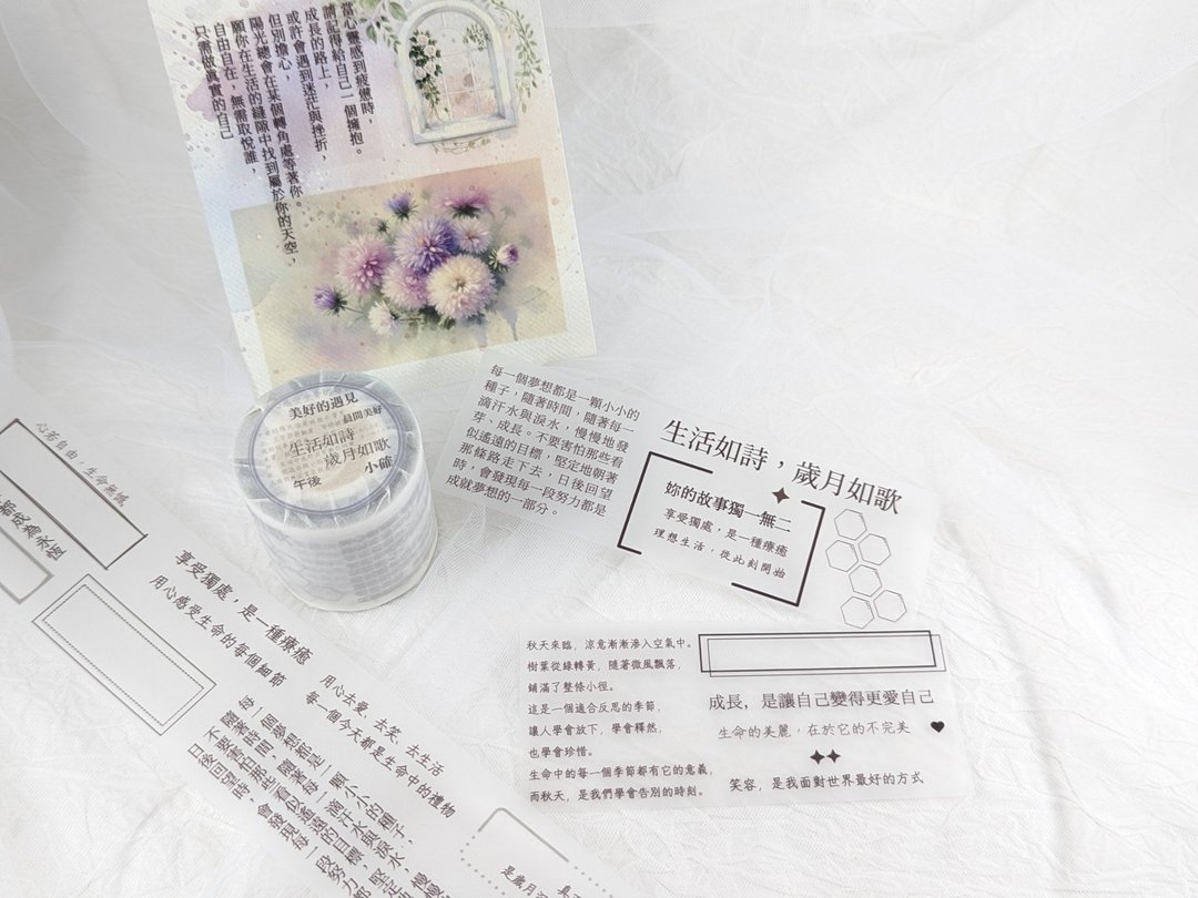 人生故事书-雾面PET(特殊油墨/离型纸)质感拼贴 文字 - 纸胶带 - 塑料 透明