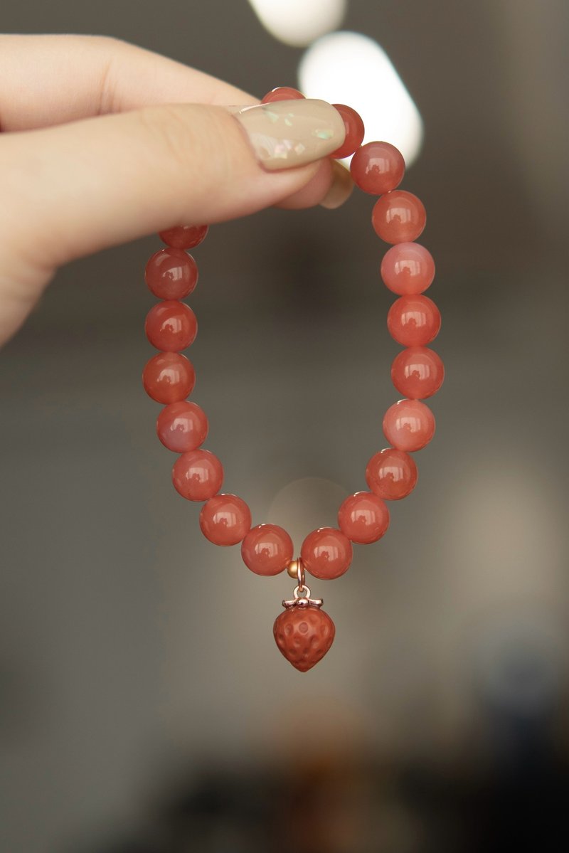 南红玛瑙 保山冰红料+小草莓 手串手链 客定 - 手链/手环 - 半宝石 