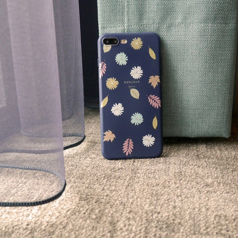 冬季小树叶深蓝手机壳 - 手机壳/手机套 - 硅胶 蓝色