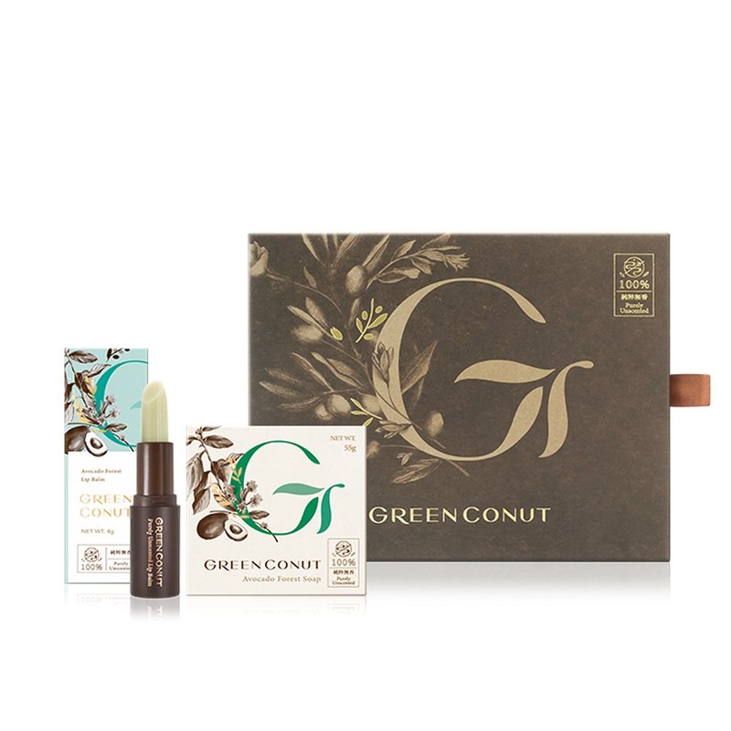 礼盒组  森林奶油护唇膏和手工皂  抗痘清爽款 - 肥皂/手工皂 - 其他材质 咖啡色