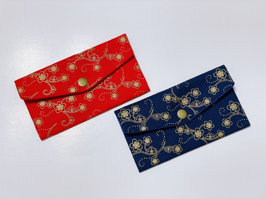 烫金简约樱 贺新年 红包袋/收纳袋/存折袋 可免费刺 - 红包/春联 - 棉 红色