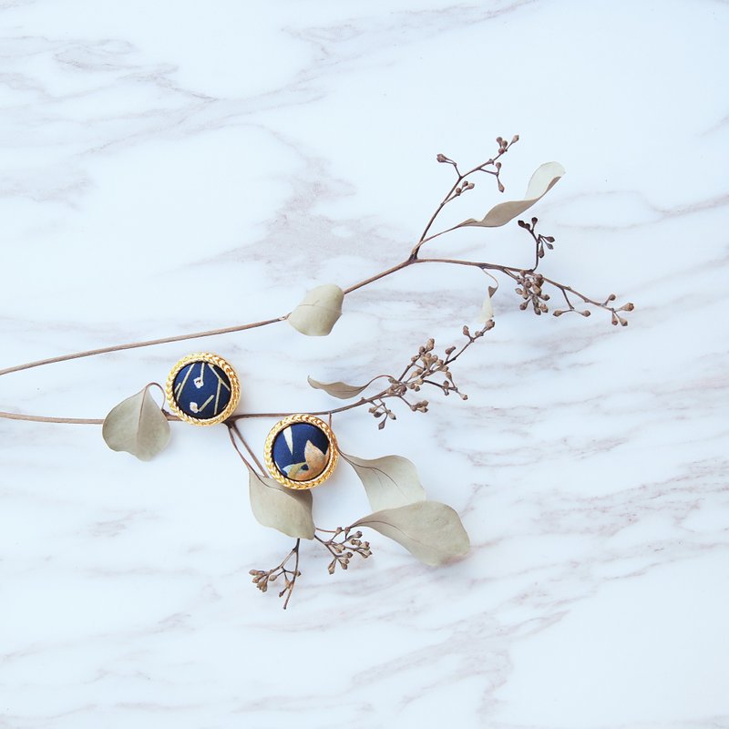 赫本的复古耳环 // 青花蓝 - 耳环/耳夹 - 其他材质 蓝色