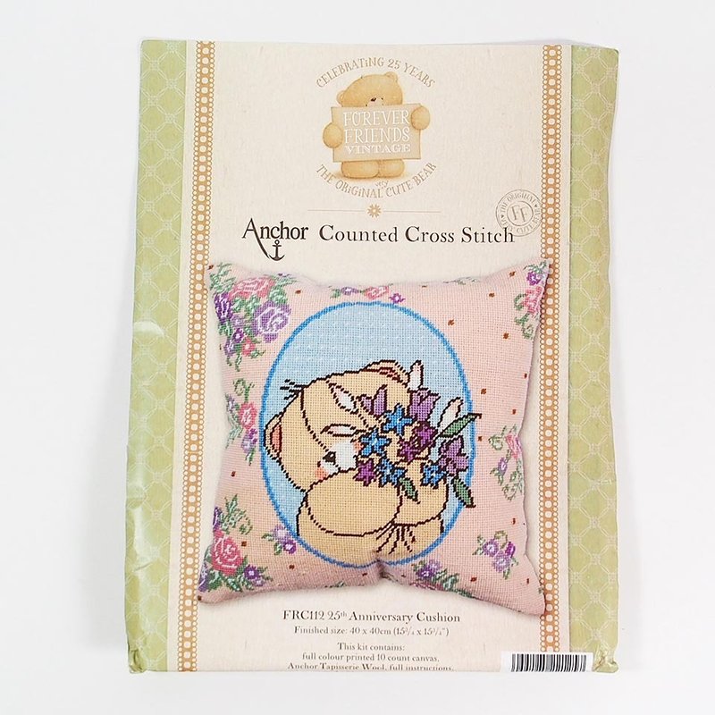 FF熊熊花朵枕头十字绣【情人节】 - 其他 - 其他材质 咖啡色