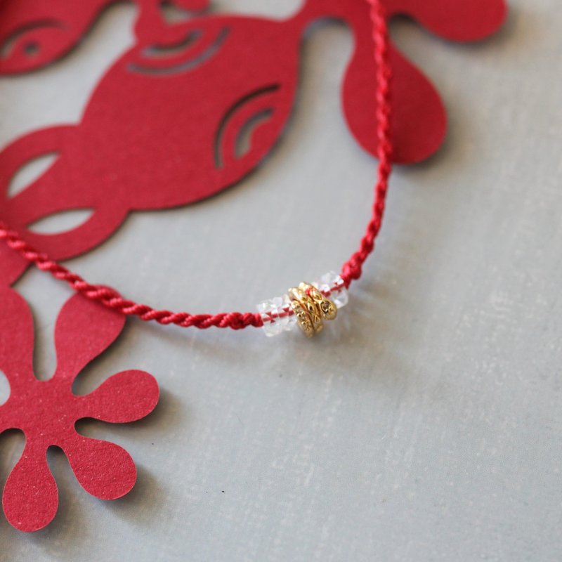 蛇(时)来运转 蜡线手环-蛇舞春风水晶石 生日、祝福、情人节、 - 手链/手环 - 其他人造纤维 白色