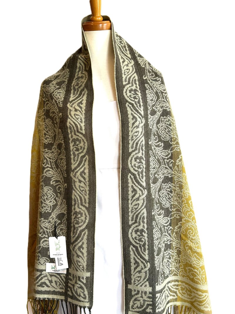 和服披肩 绿色 卡其色 大尺寸 日本制造 限量商品 - 其他 - 羊毛 卡其色