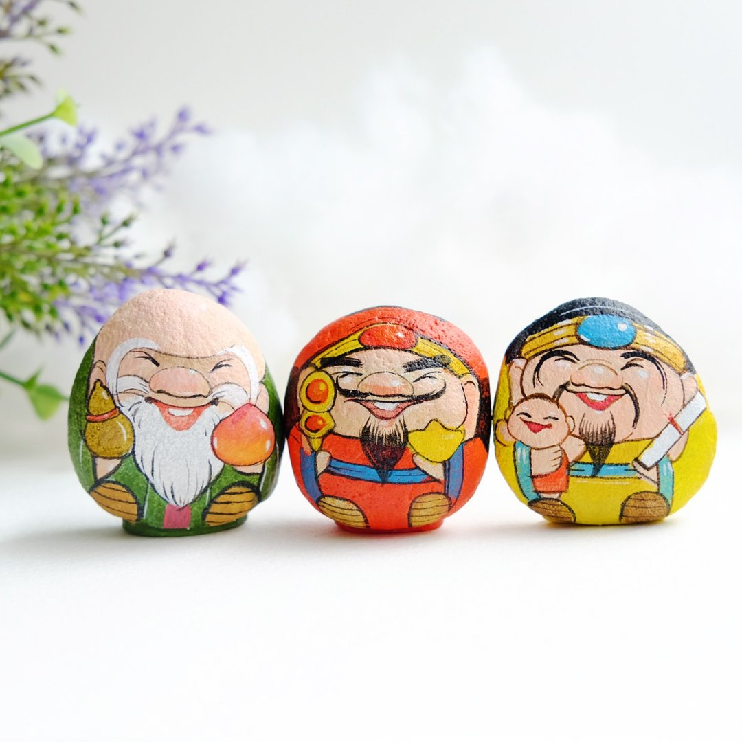 福祿壽 Stone painting. - 其他 - 石头 多色