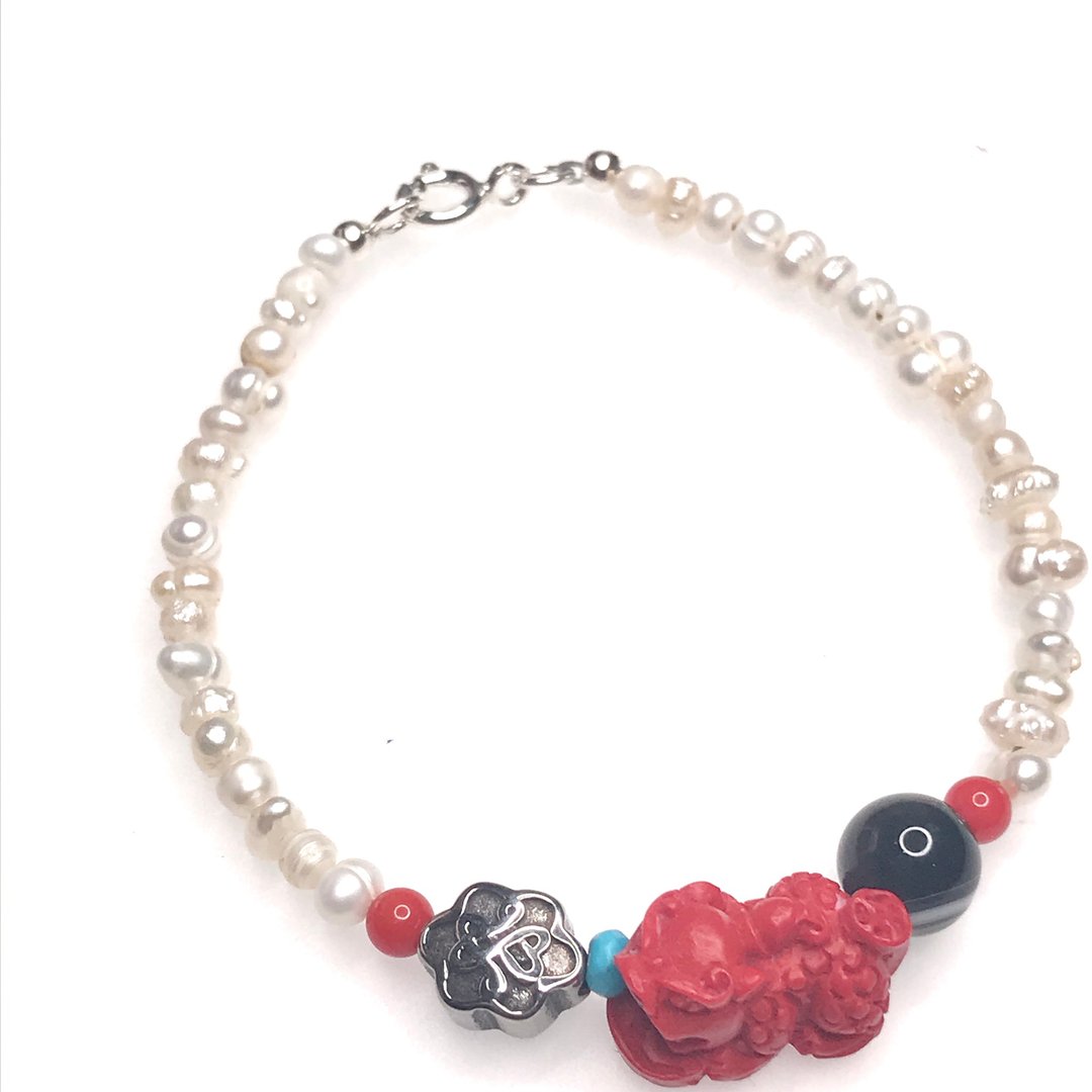 Fenghui bracelet - 手链/手环 - 珍珠 红色