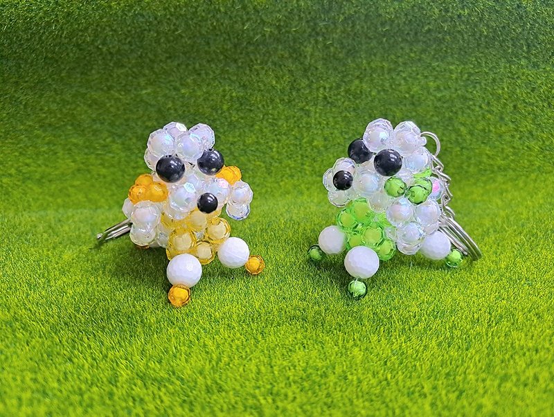 【慈光手作】造型串珠吊饰摆饰－贵宾犬 - 钥匙链/钥匙包 - 压克力 白色