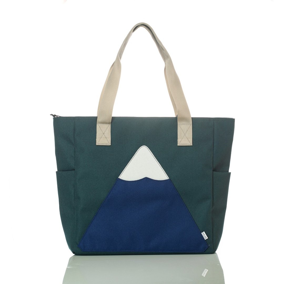POLER TOTE BAG MOUNT FUJI 复刻版富士山风格托特包/附背带 /绿 - 侧背包/斜挎包 - 聚酯纤维 绿色