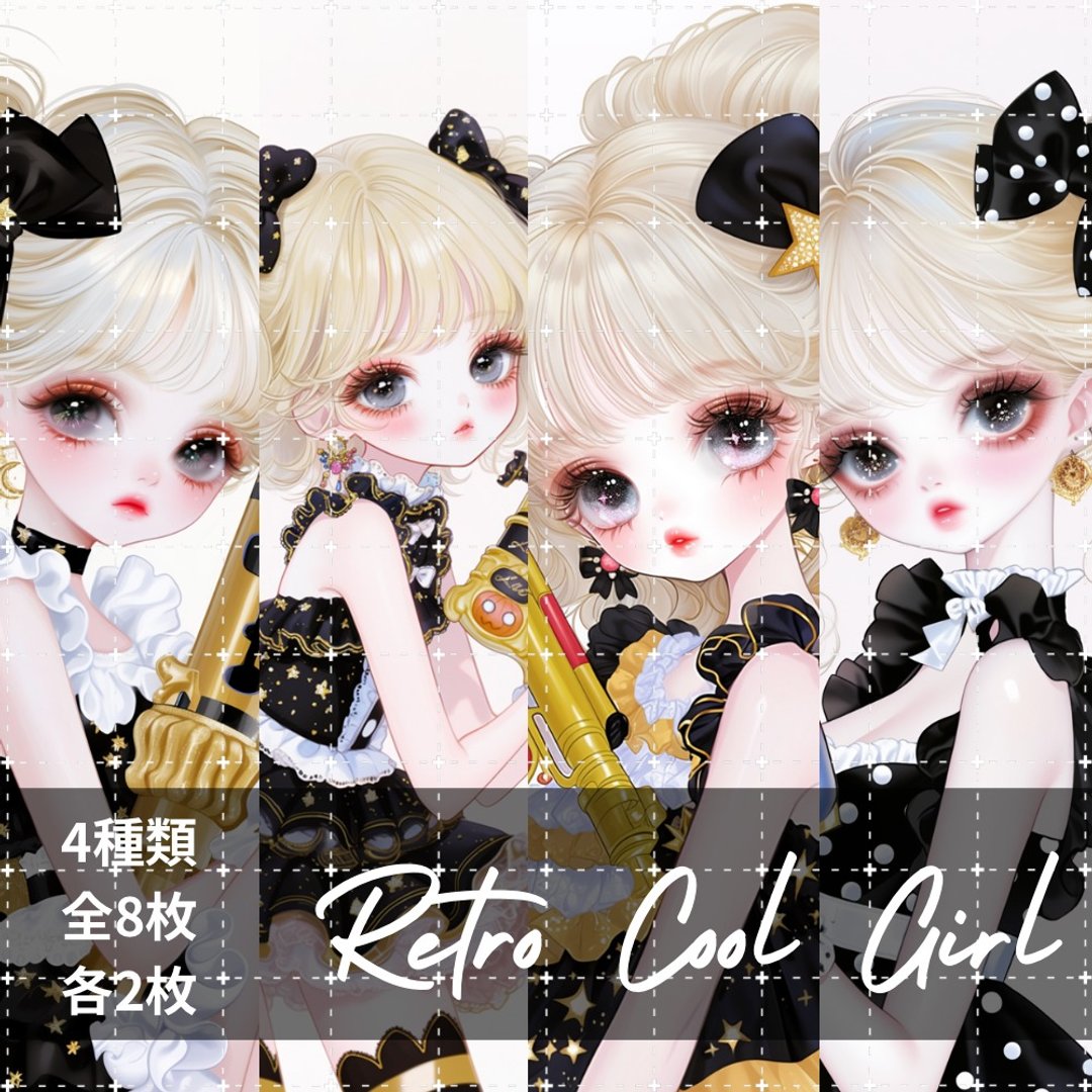 pinokkuma shop 人物贴纸 女孩贴纸 拼贴素材 - 贴纸 - 纸 