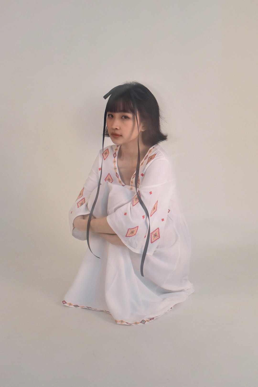 Lúthien Elf Fairycore Dress - 洋装/连衣裙 - 棉 白色