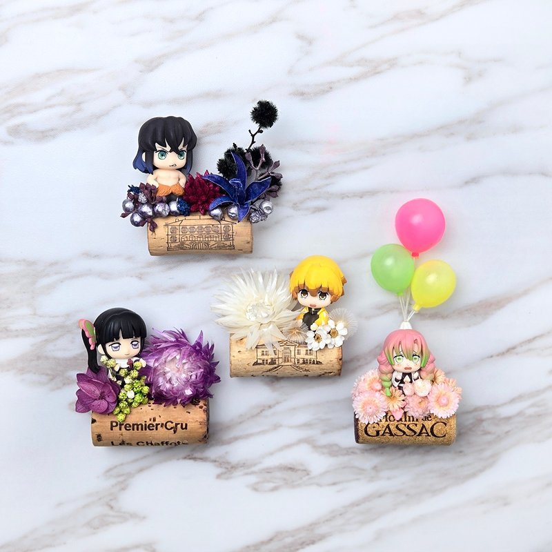 【现货】干燥花磁铁-动漫软木塞款 酒瓶塞 - 冰箱贴/磁贴 - 植物．花 灰色