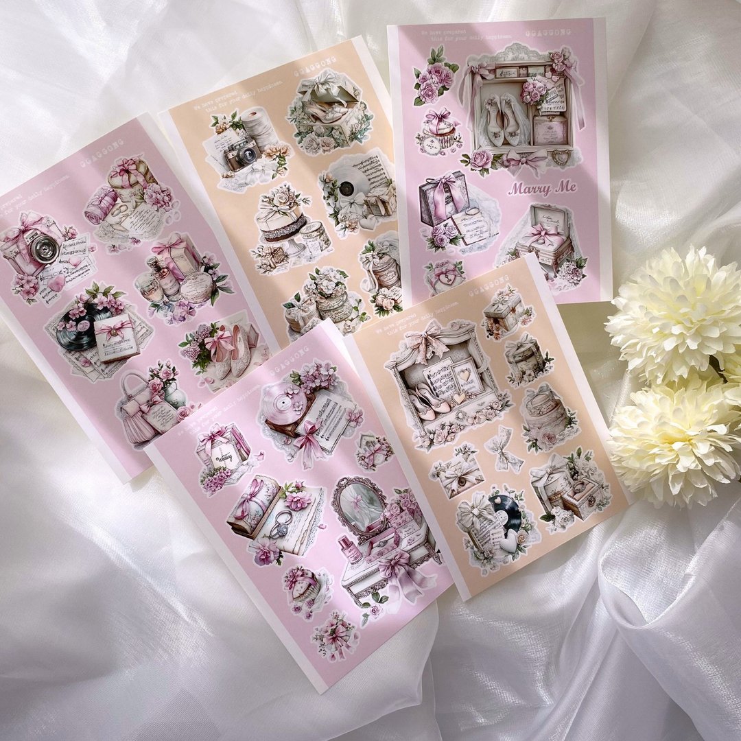 teatea. × GGAGGONG 联名合作 装饰贴纸 各2张共10张 - 贴纸 - 纸 