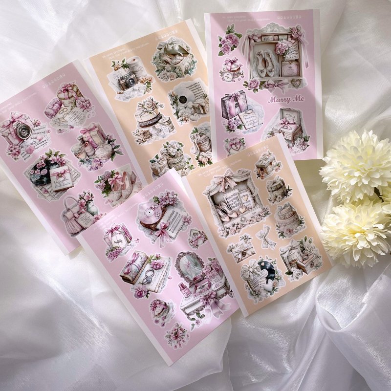 teatea. × GGAGGONG 联名合作 装饰贴纸 各2张共10张 - 贴纸 - 纸 