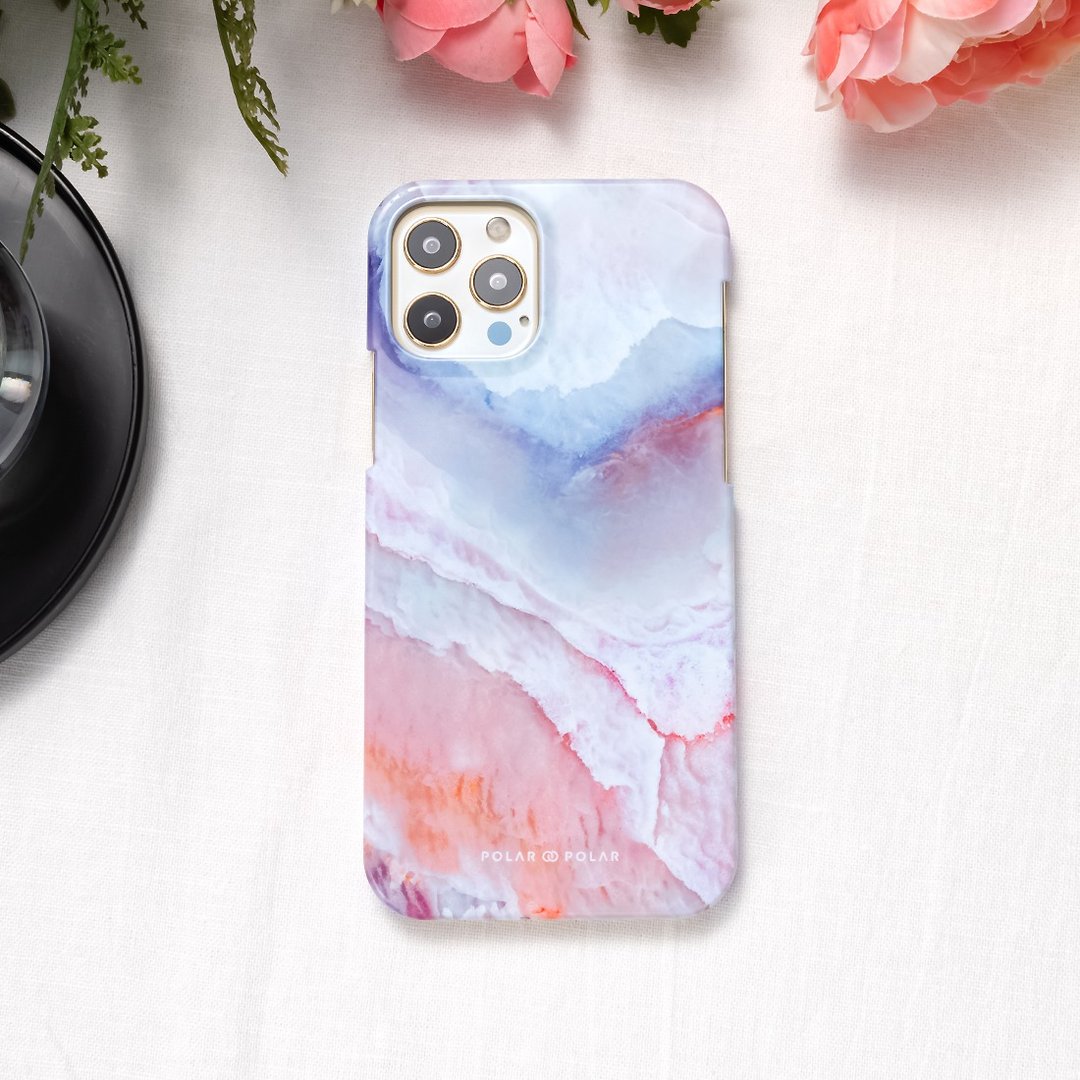 iPhone / Samsung 杏色海岸云石纹 半包硬壳 手机壳【定制】 - 手机壳/手机套 - 塑料 蓝色