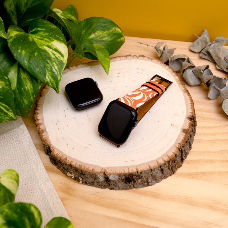 西瓜球Apple Watch真皮表带 | 苹果智能手表5 6 7 8 SE Ultra适用 - 表带 - 真皮 银色