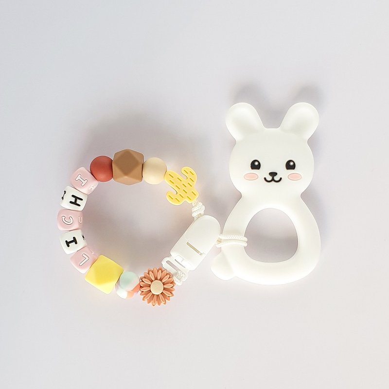 lichi 雏菊 仙人掌 纯白小白兔固齿器 / 定制化奶嘴链 - 玩具/玩偶 - 其他材质 多色
