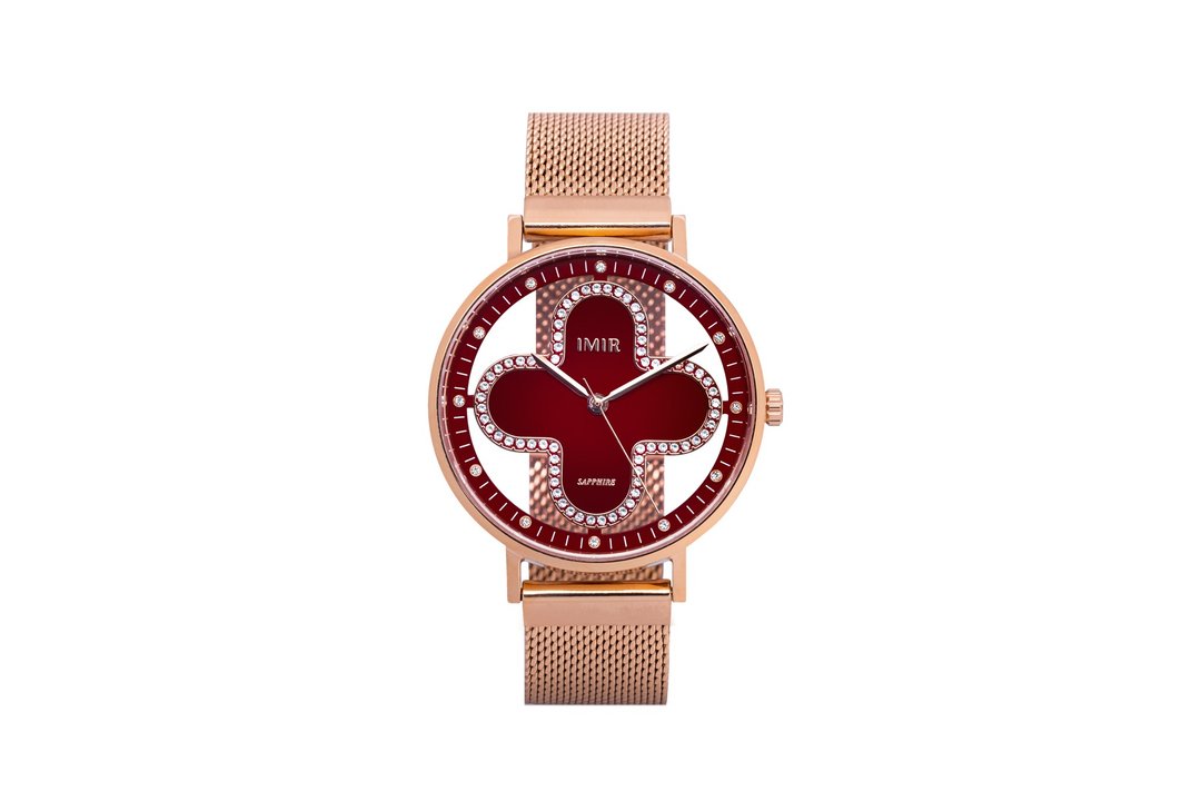 IMIR 璀璨 | 红玛瑙石 玫瑰金壳 (36mm) - 女表 - 不锈钢 
