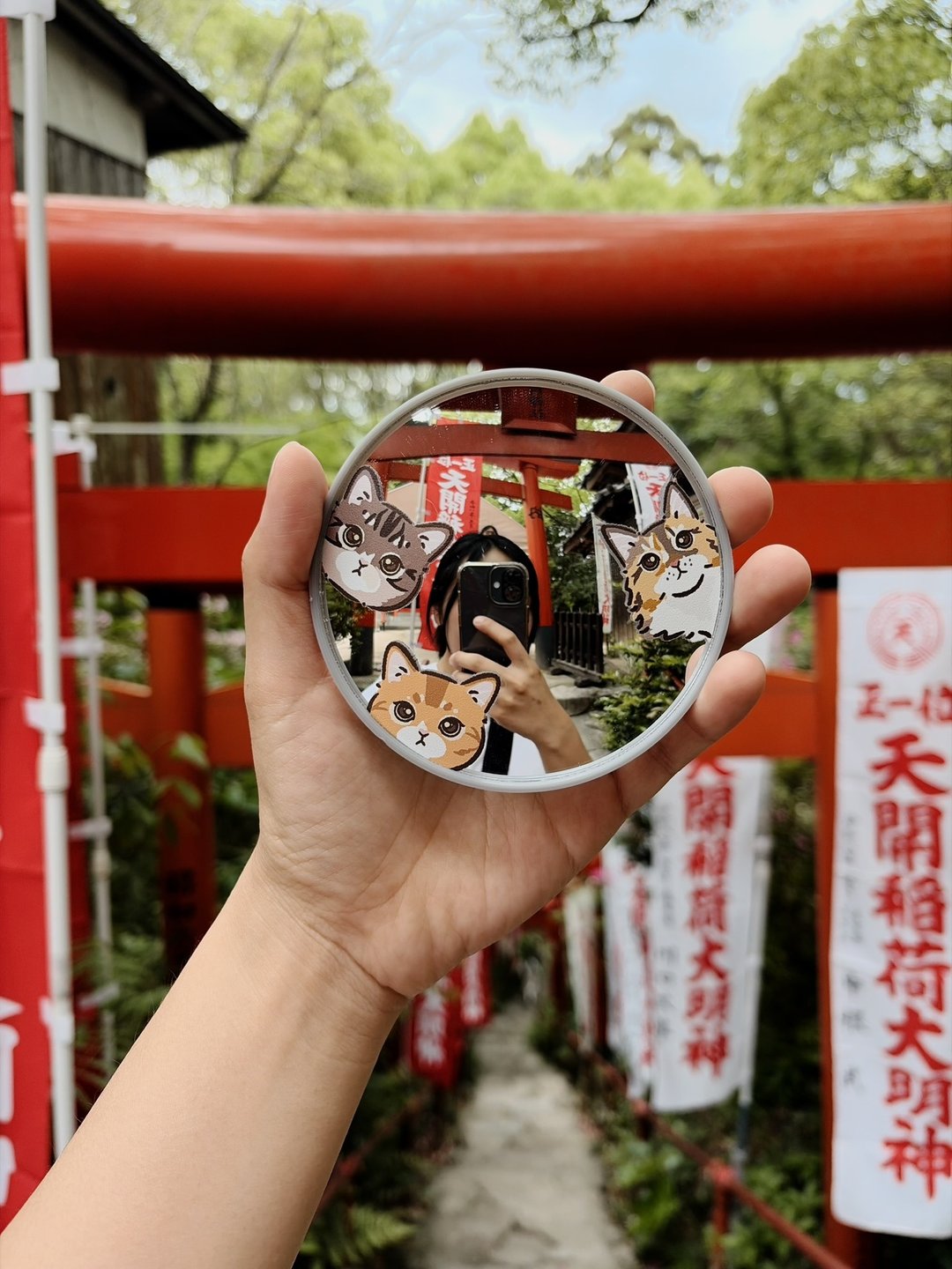 【定制似颜绘打卡小圆镜】宠物绘图 旅行自拍照广角凸面镜 - 订制画像 - 其他材质 