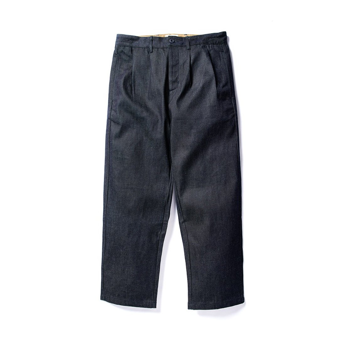 Wide-leg Trousers -  丹宁 Indigo - 男士长裤 - 棉 