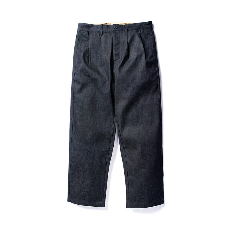 Wide-leg Trousers -  丹宁 Indigo - 男士长裤 - 棉 