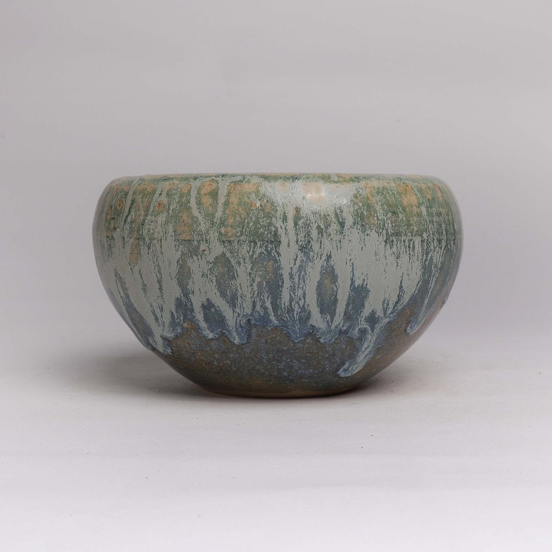 明芽窑 l 三叠瀑帘灰釉沙拉碗 - 碗 - 陶 多色